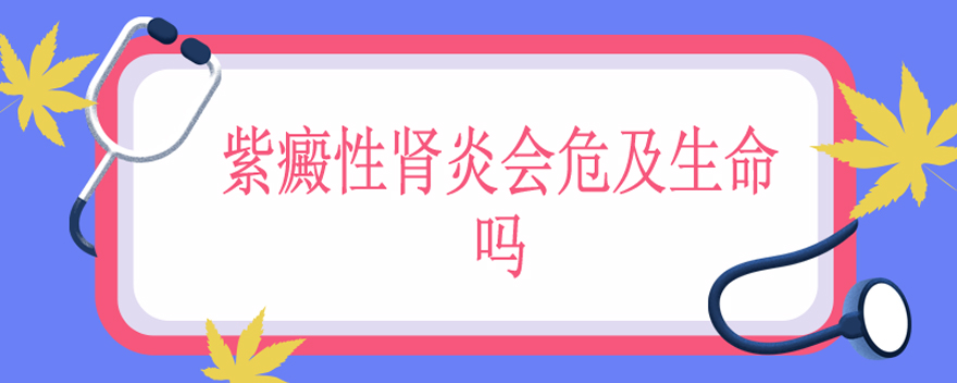 紫癜性肾炎会危及生命吗