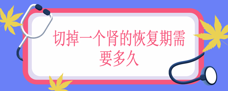 切掉一个肾的恢复期需要多久