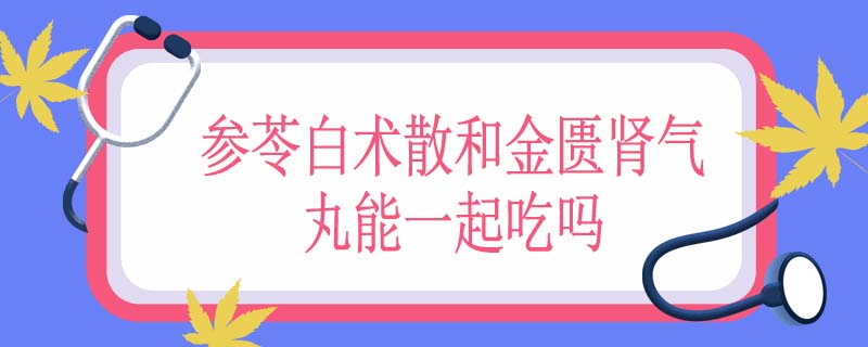 参苓白术散和金匮肾气丸能一起吃吗