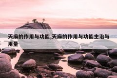 天麻的作用与功能,天麻的作用与功能主治与用量
