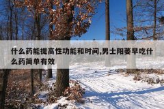 <b>什么药能提高性功能和时间,男士阳萎早吃什么药简单有效</b>