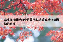 止咳化痰最好的中药是什么,食疗止咳化痰最快的方法