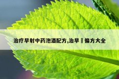 治疗早射中药泡酒配方,治早迣偏方大全