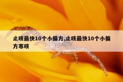 止咳最快10个小偏方,止咳最快10个小偏方寒咳