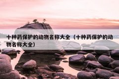 十种药保护的动物名称大全（十种药保护的动物